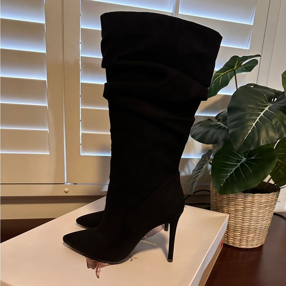 Jessica Simpson Lyndy Black Boots 7.5 Wide Calf - Picture 5 of 7